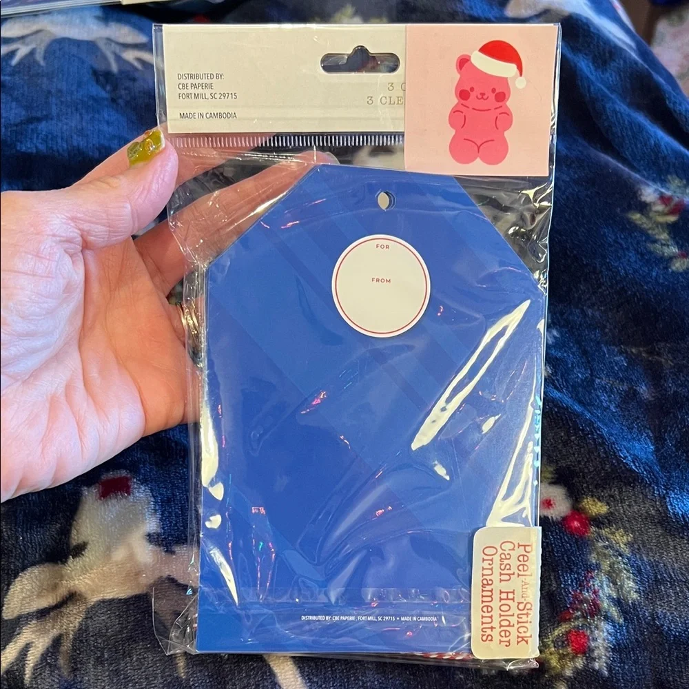 Christmas Gift - Gaming Fund - 3 Blue Cash Holder Ornaments